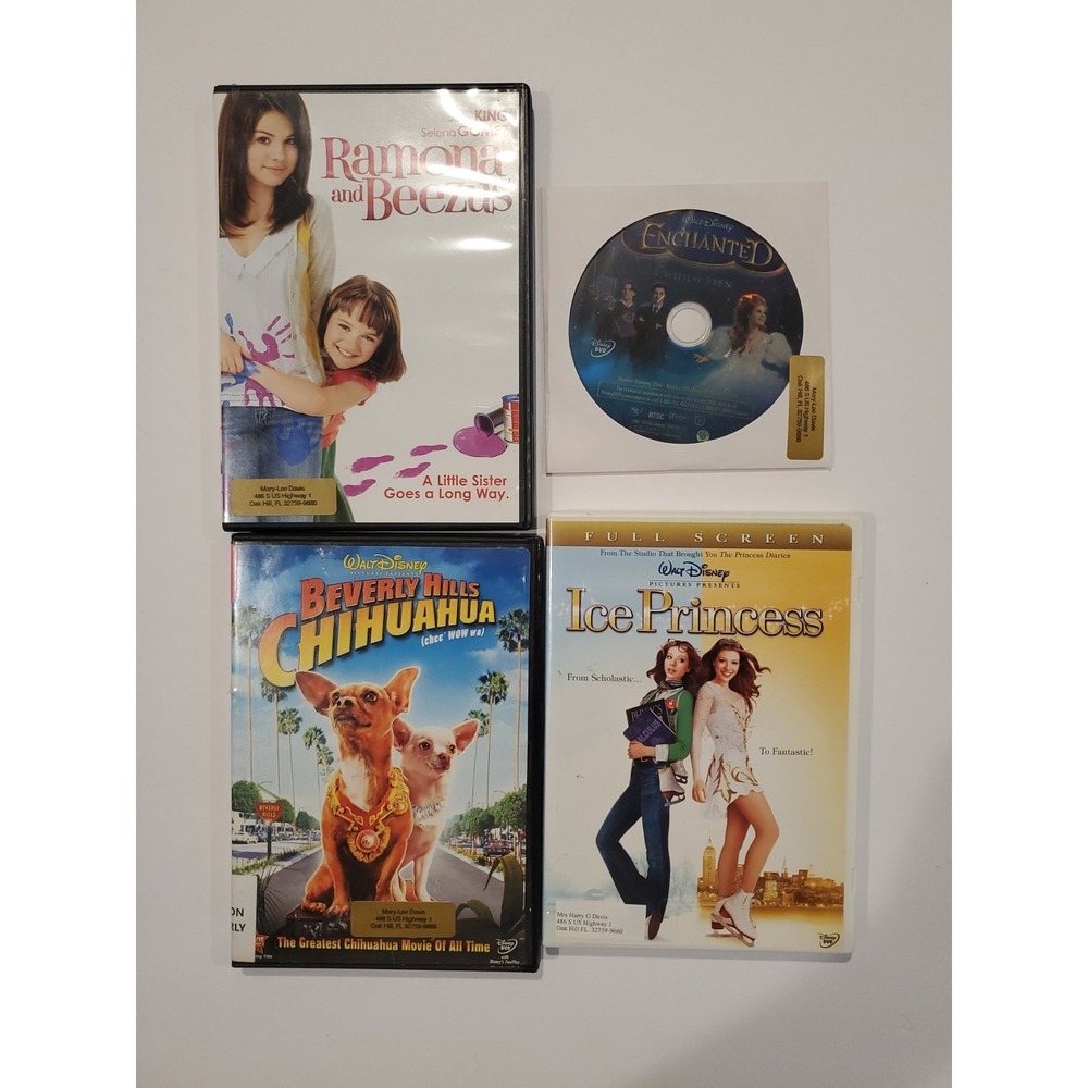 Disney Family DVD Lot (4) Romona Beezua Ice Princess Enchanted Disc